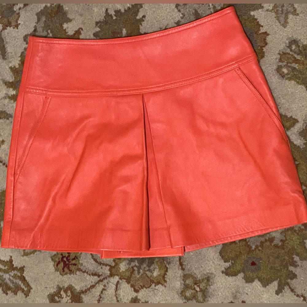 Alexander wang orange mini skirt with shorts underneath size 4 brand new